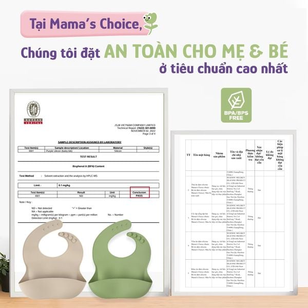 Yếm ăn dặm Mama’s Choice đạt chứng nhận an toàn quốc tế