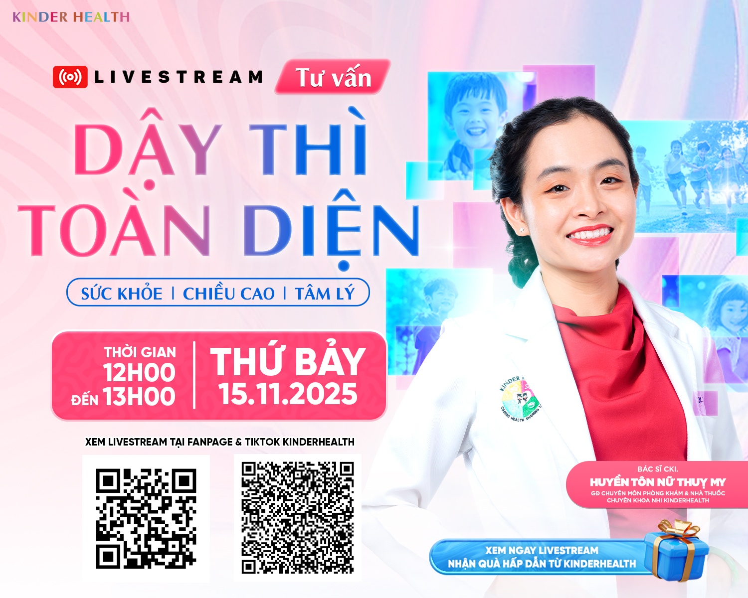 THÔNG BÁO LIVESTREAM: TƯ VẤN DẬY THÌ TOÀN DIỆN: SỨC KHỎE – CHIỀU CAO – TÂM LÝ