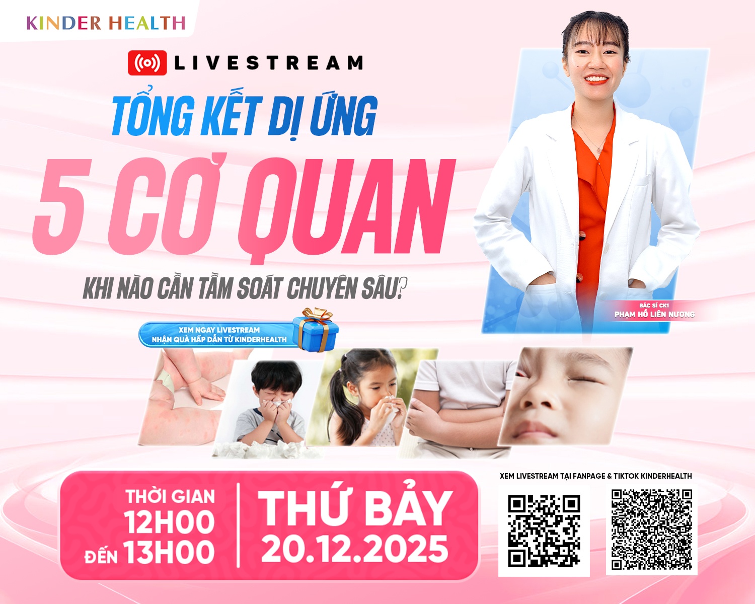 THÔNG BÁO LIVESTREAM: TỔNG KẾT DỊ ỨNG 5 CƠ QUAN: KHI NÀO CẦN TẦM SOÁT CHUYÊN SÂU?