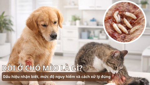 Dòi ở chó mèo là gì? Dấu hiệu nhận biết, mức độ nguy hiểm và cách xử lý đúng
