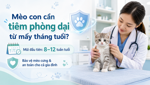 Mèo con cần tiêm phòng dại từ mấy tháng tuổi?