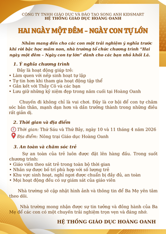 HAI NGÀY MỘT ĐÊM - NGÀY CON TỰ LỚN