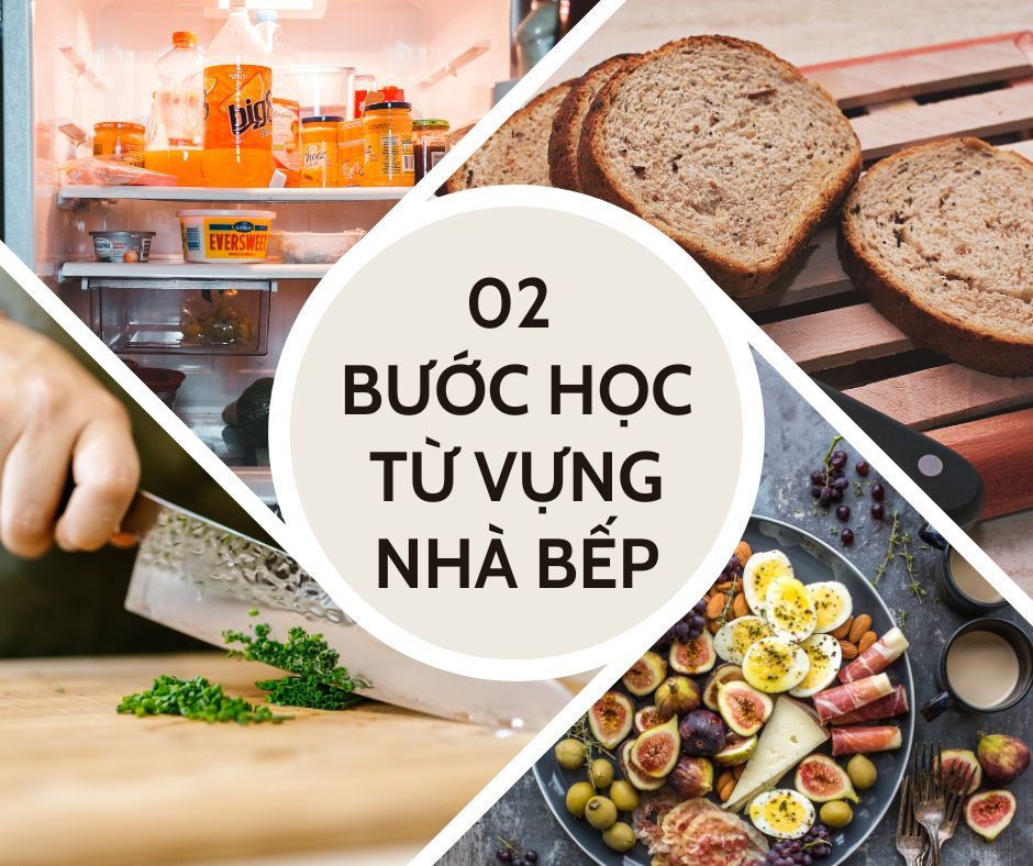 02 bước học từ vựng chủ đề NHÀ BẾP nhanh