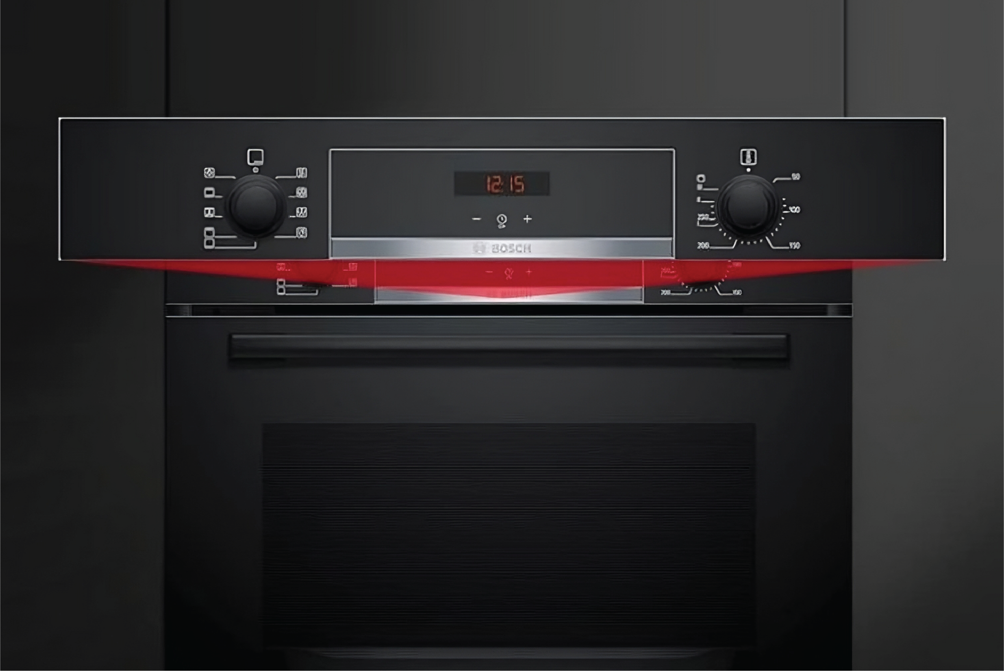 Lò nướng Bosch HBF512BB1T được thiết kế với bảng điều khiển cơ học