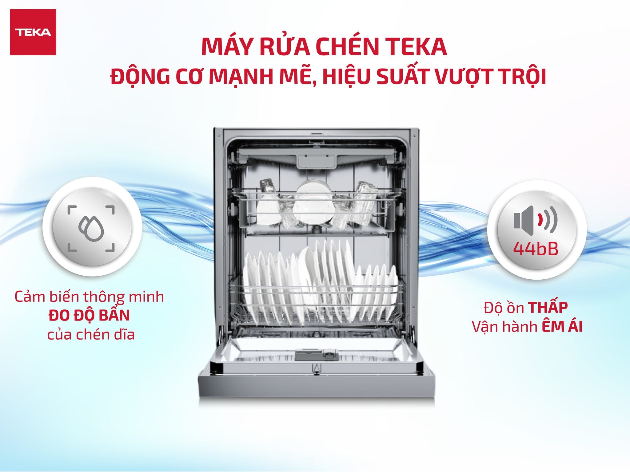 Máy rửa chén Teka vận hành êm ái, yếu tố cần thiết cho một không gian yên tĩnh