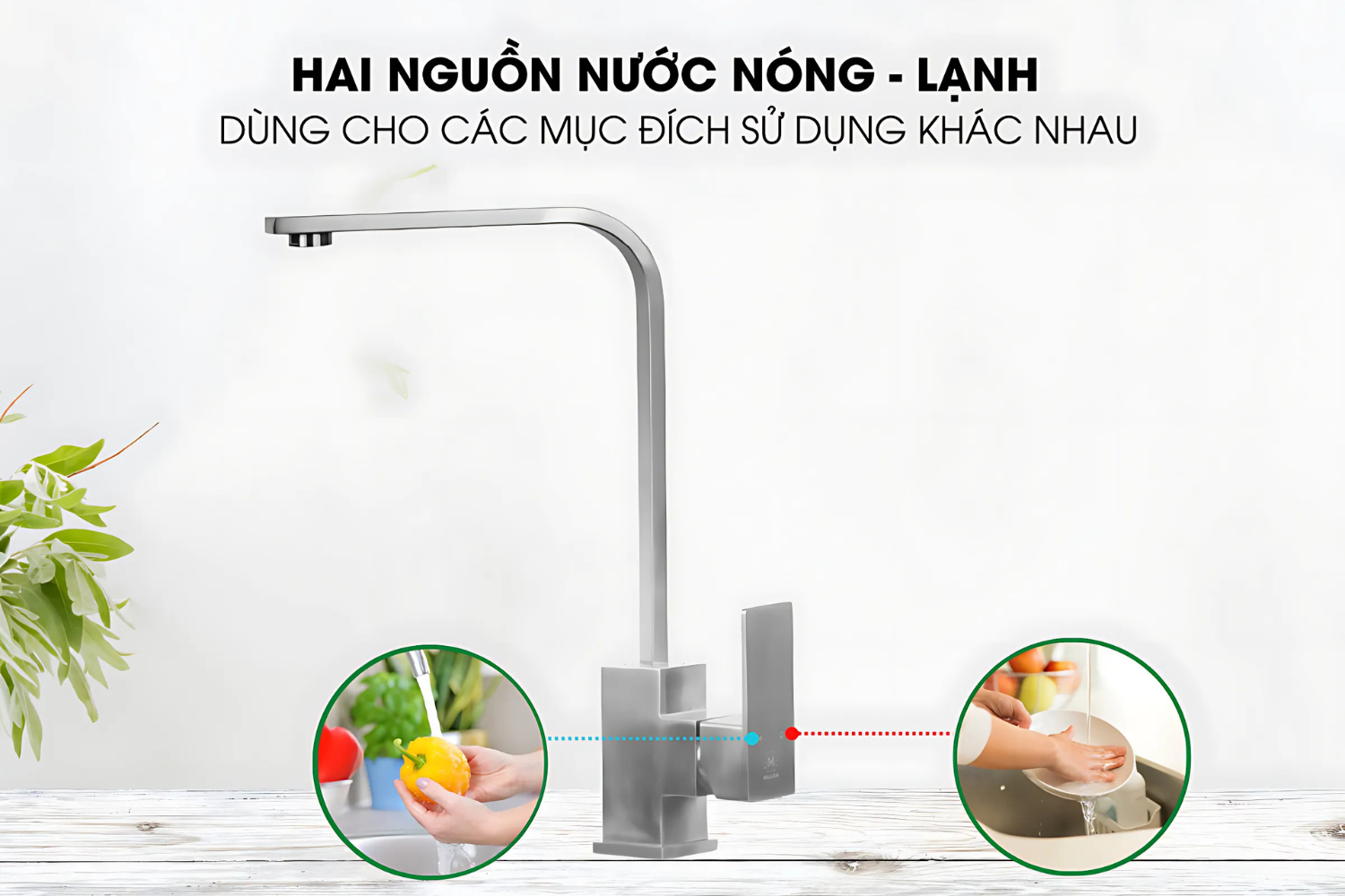 Vòi bếp Malloca K536S tích hợp 2 chế độ nóng lạnh, đáp ứng mọi nhu cầu sử dụng