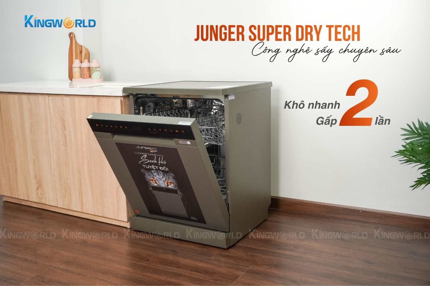 Máy Junger Leopard DWJ 163-MS tích hợp công nghệ sấy Junger Super Dry Tech - sấy khô gấp 2 lần