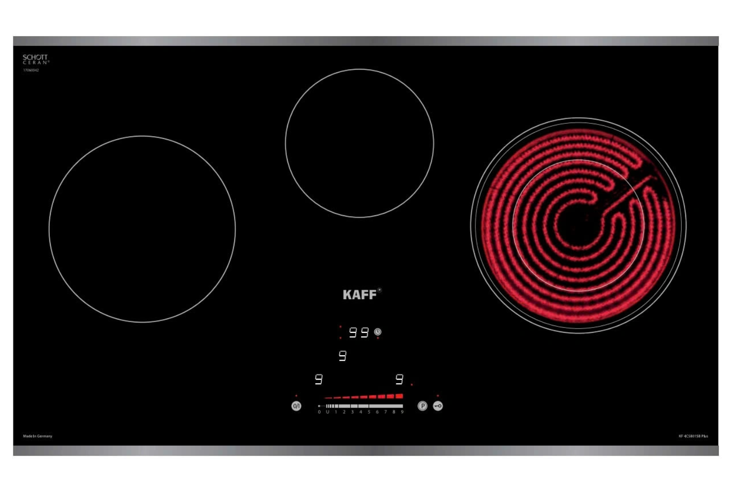 Bếp điện từ KAFF KF-IC5801SB Plus thiết kế 3 vùng nấu độc lập