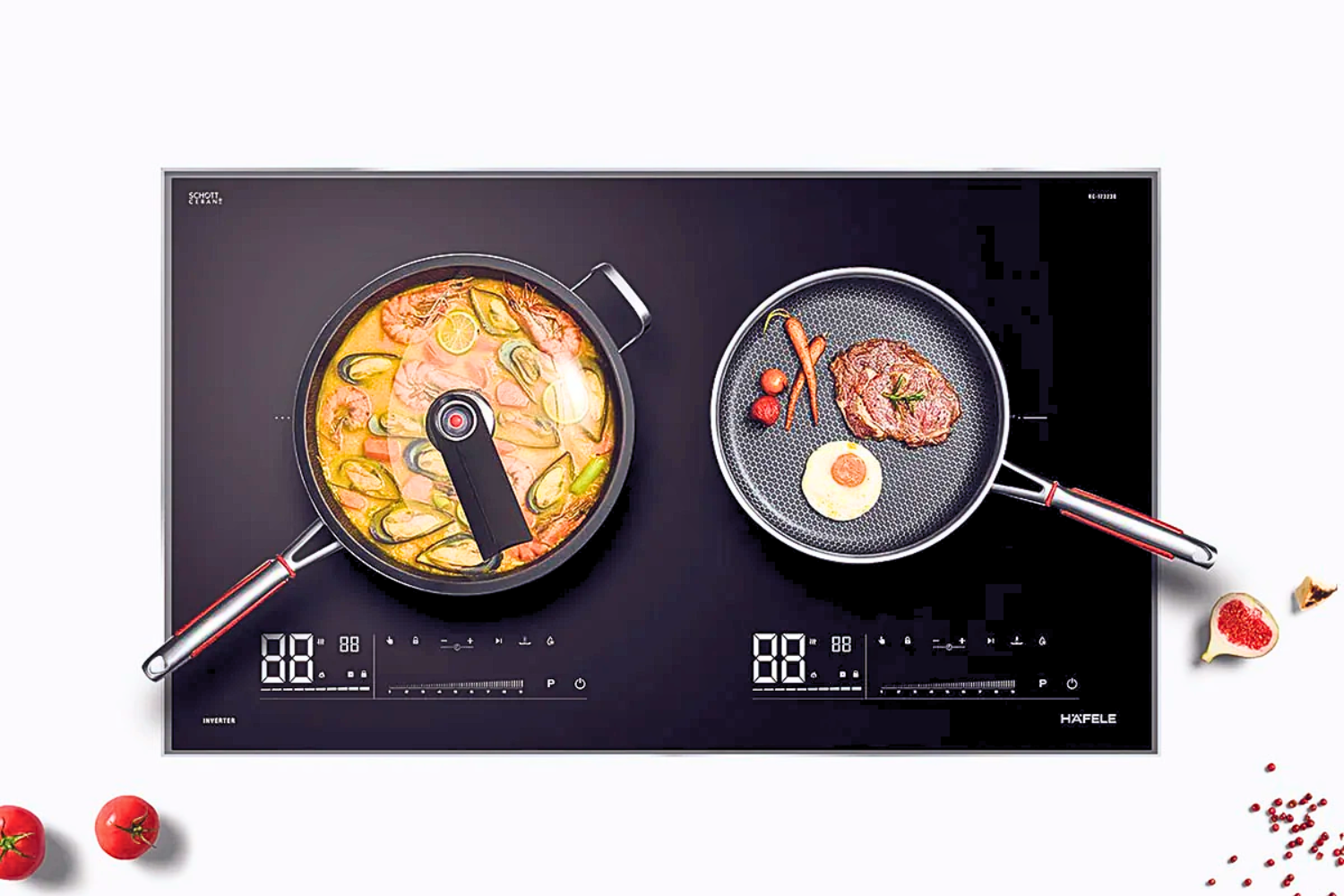 Hafele HC-I7323B được trang bị hai vùng nấu từ cảm ứng độc lập