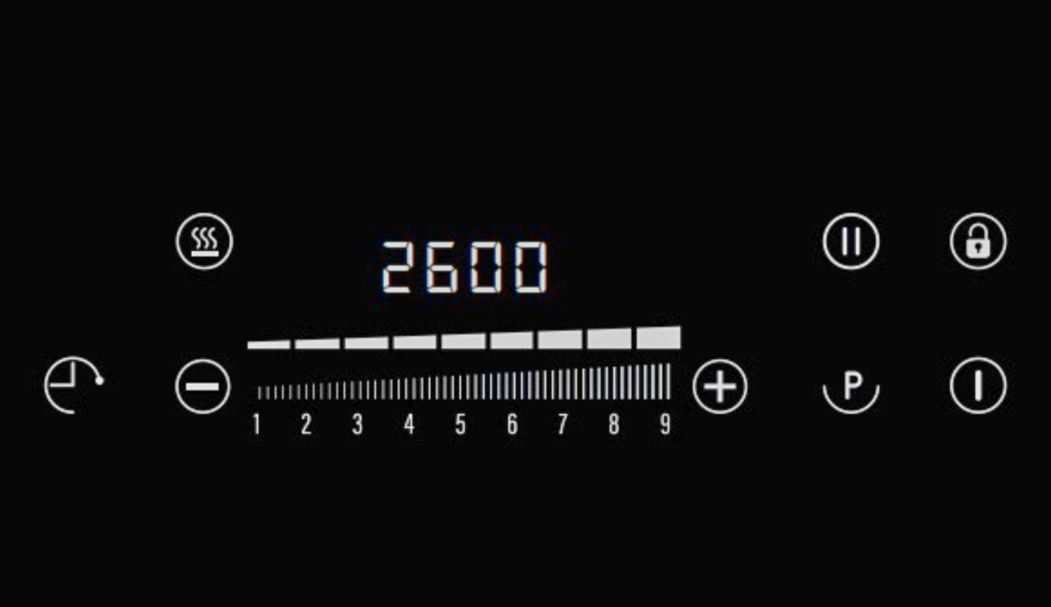 Bếp từ đôi Hafele HC-I7326B được trang bị bảng điều khiển cảm ứng trượt (Slider Touch)