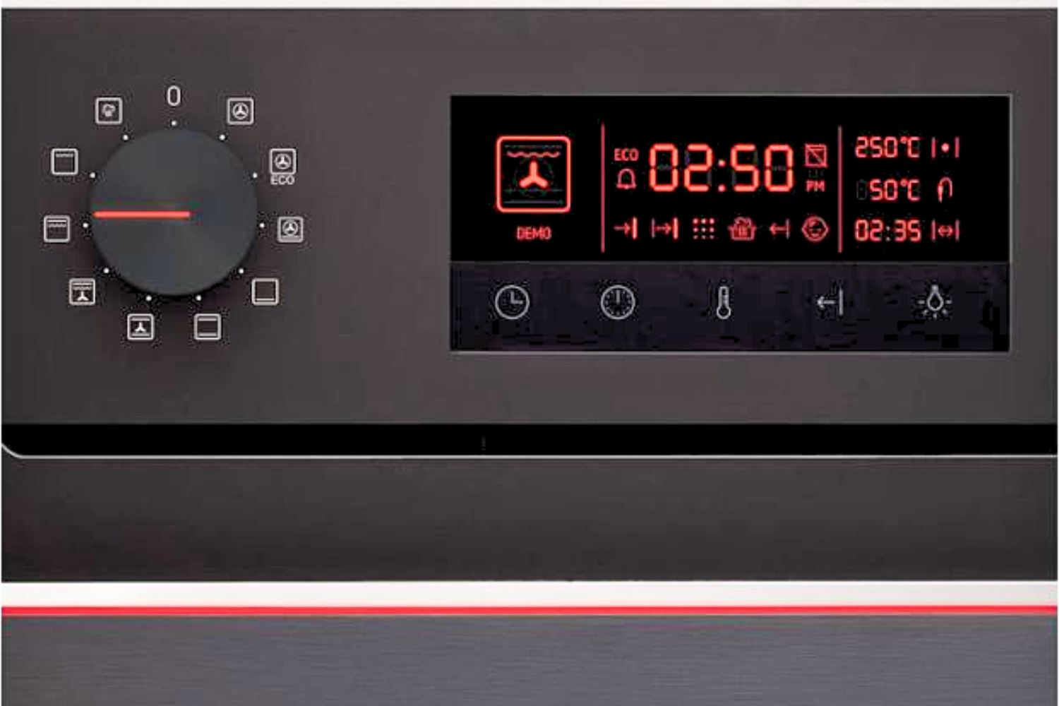 Lò nướng Hafele HO-KT60A9 sở hữu bảng điều khiển kết hợp núm vặn - cảm ứng