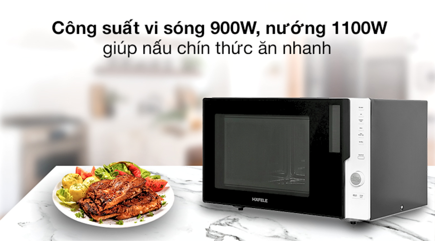 Lò vi sóng Hafele HW-F30A tích hợp 5 mức công suất vi sóng linh hoạt và 4 chế độ vi sóng và nướng kết hợp
