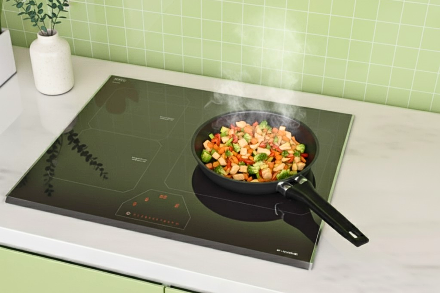 Bếp từ KAFF KF-SQ520HID được trang bị 3 vùng nấu độc lập