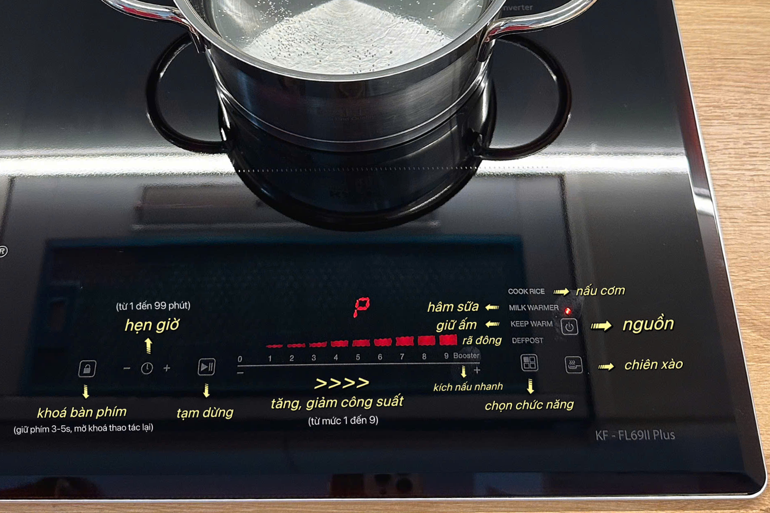 Bếp từ KAFF KF-FL69II Plus New có bảng điều khiển cảm ứng hiện đại