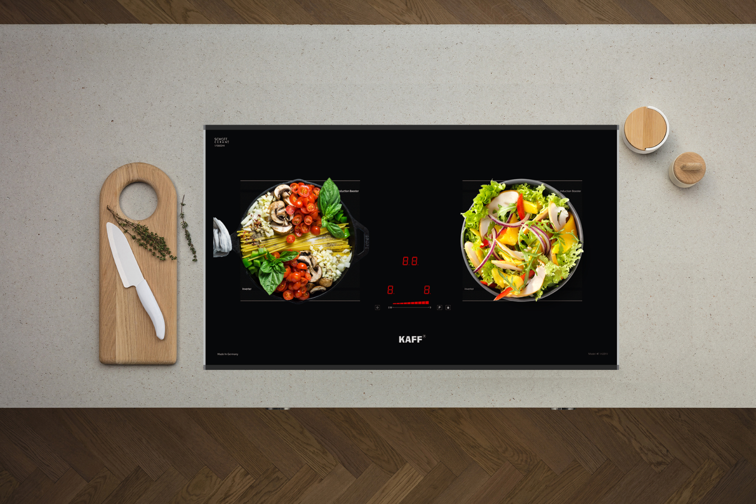 Bếp KAFF KF-IH201II được thiết kế lắp âm theo tiêu chuẩn châu Âu