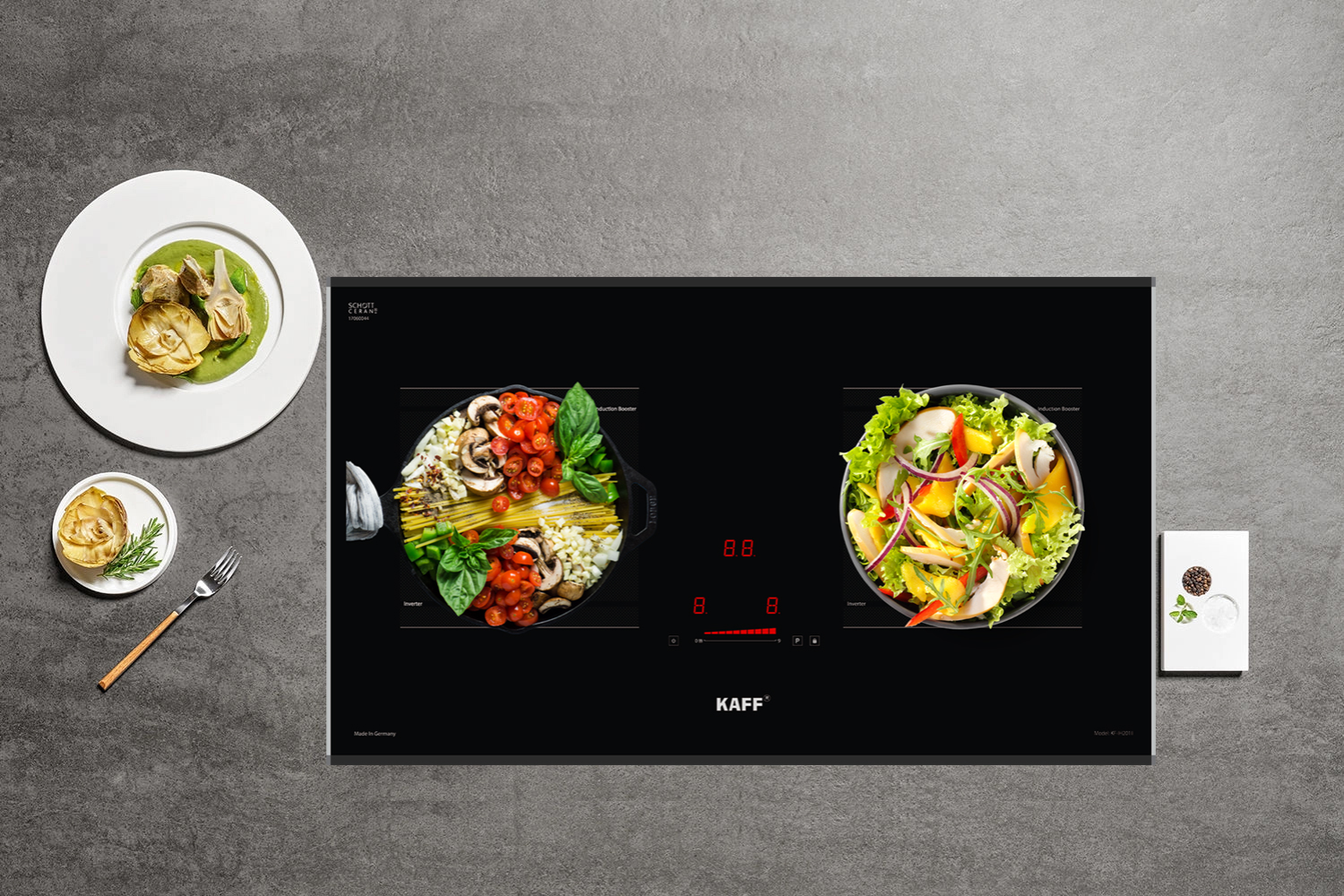 Bếp từ âm KAFF KF-IH201II sở hữu 2 vùng nấu từ độc lập