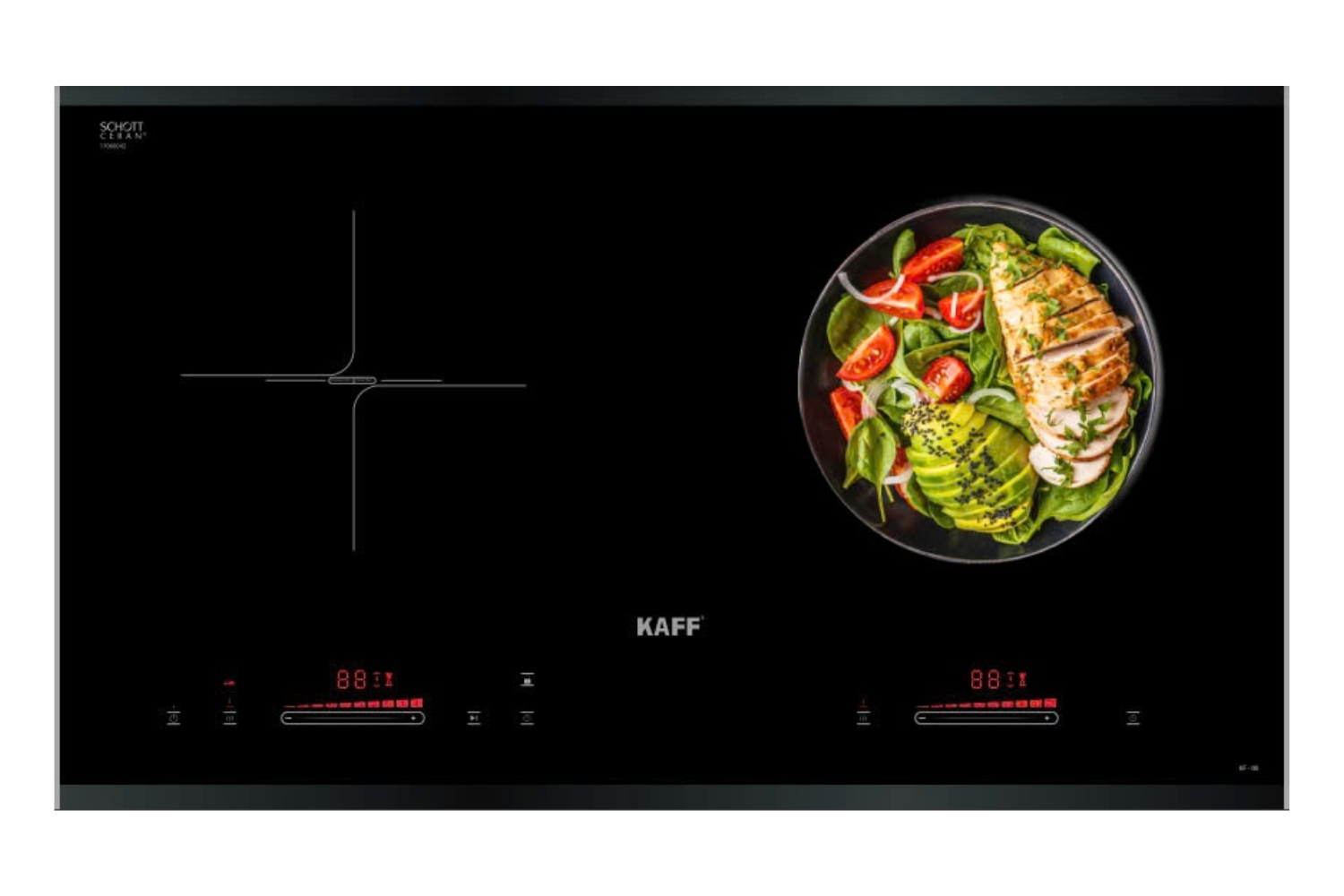 Bếp từ âm KAFF KF-8818 Smart New sở hữu hai vùng nấu từ độc lập
