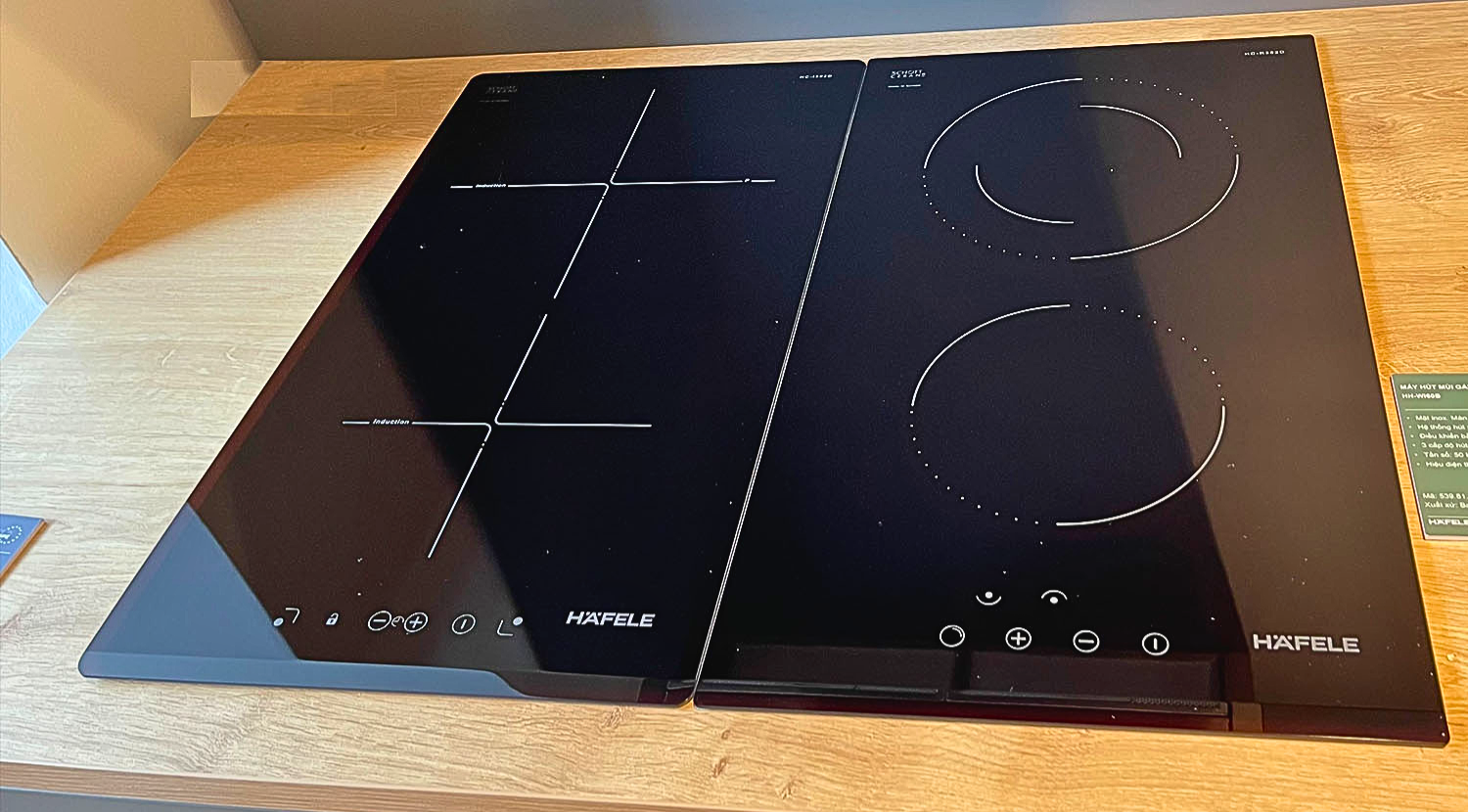 Bếp điện từ đôi (Double Induction Hob) với hai vùng nấu riêng biệt