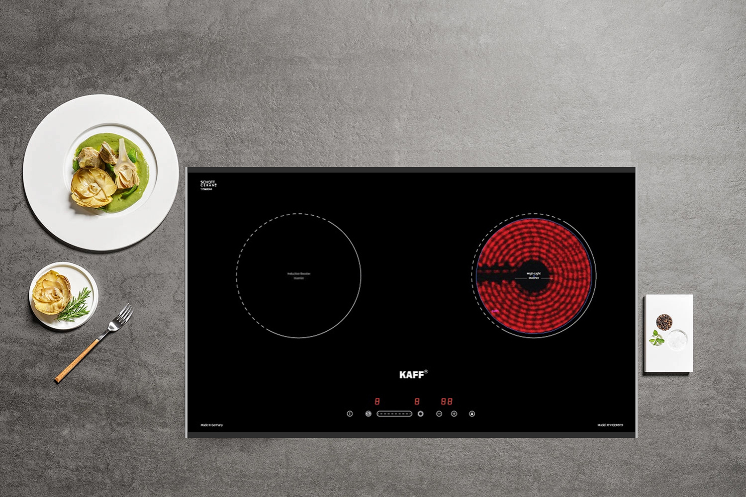 Bếp điện từ KAFF KF-EG900IH sở hữu thiết kế lắp âm hiện đại