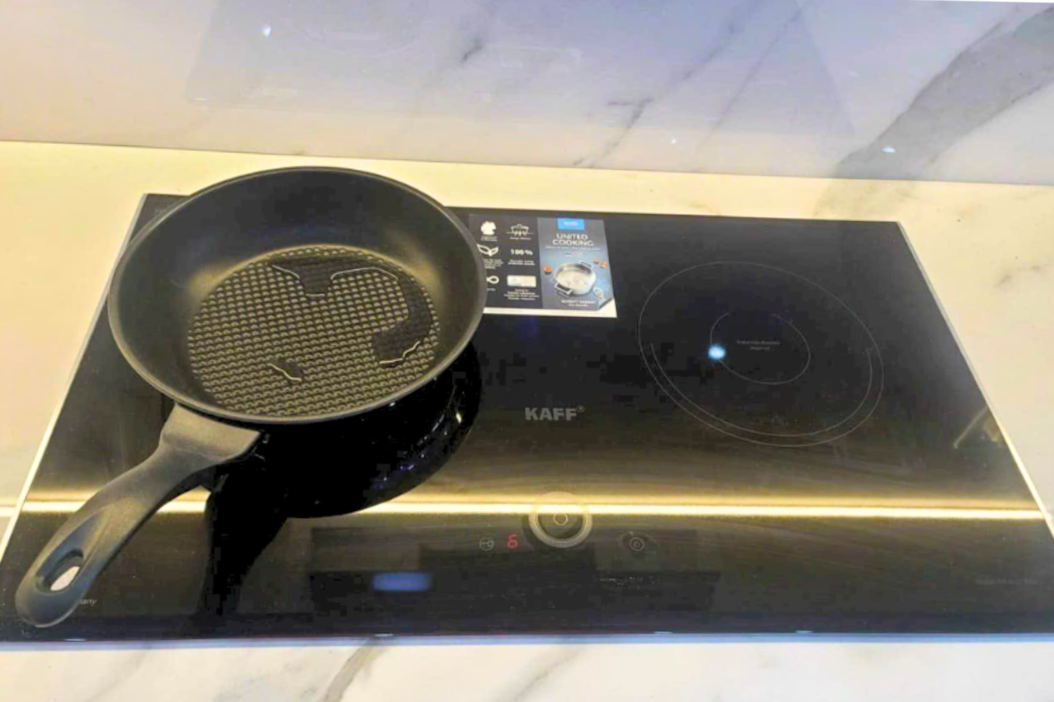 Bếp từ âm KAFF KF-ROTE55 sở hữu hai vùng nấu từ độc lập