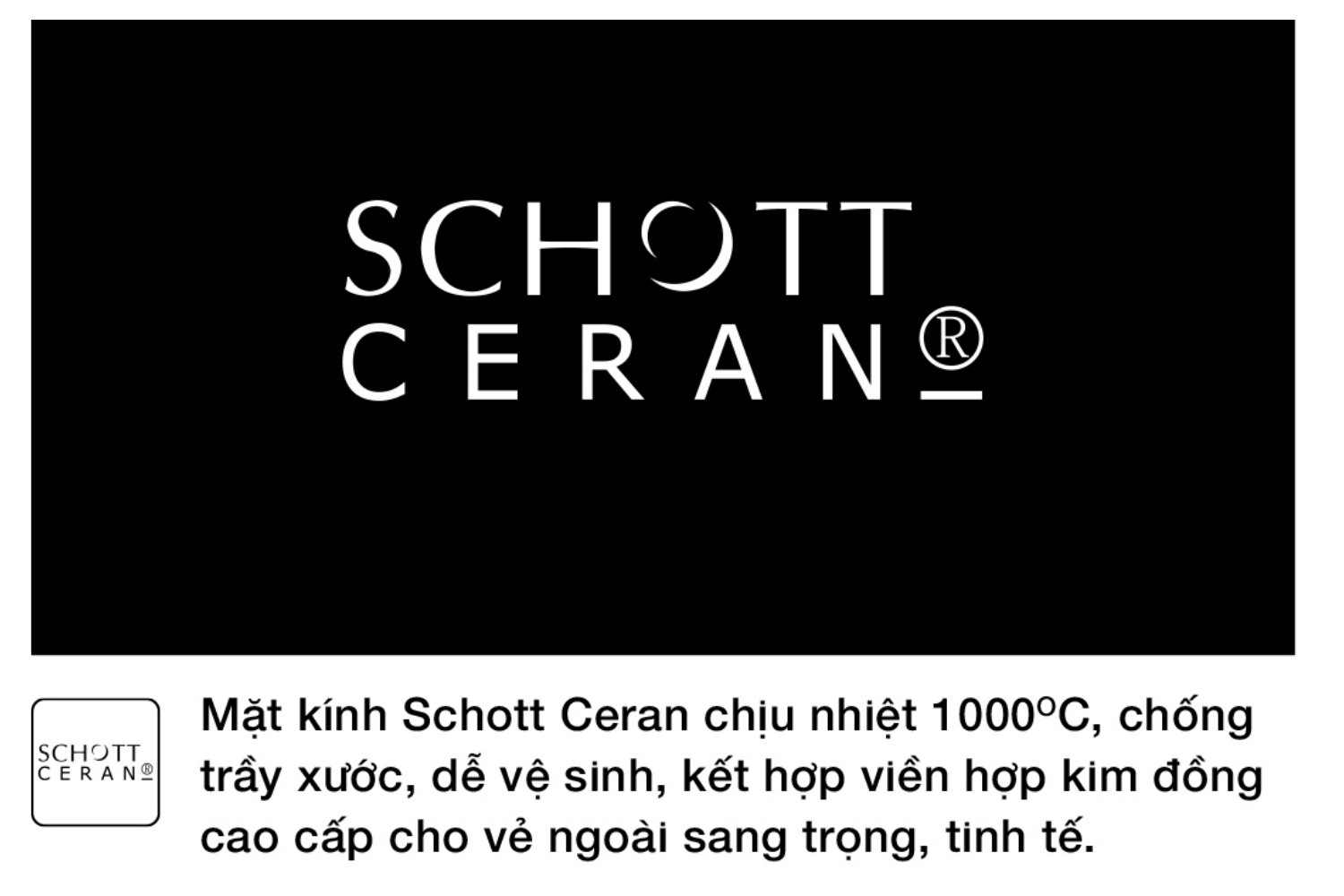 Bếp từ Hafele HC-I73242B được trang bị mặt kính gốm thủy tinh Schott Ceran