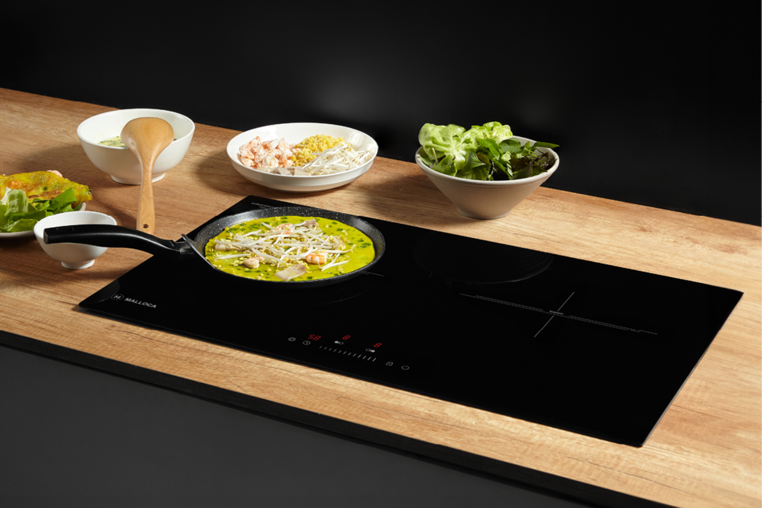 Bếp điện Malloca MH-732 RN&nbsp;được trang bị 2 vùng nấu độc lập