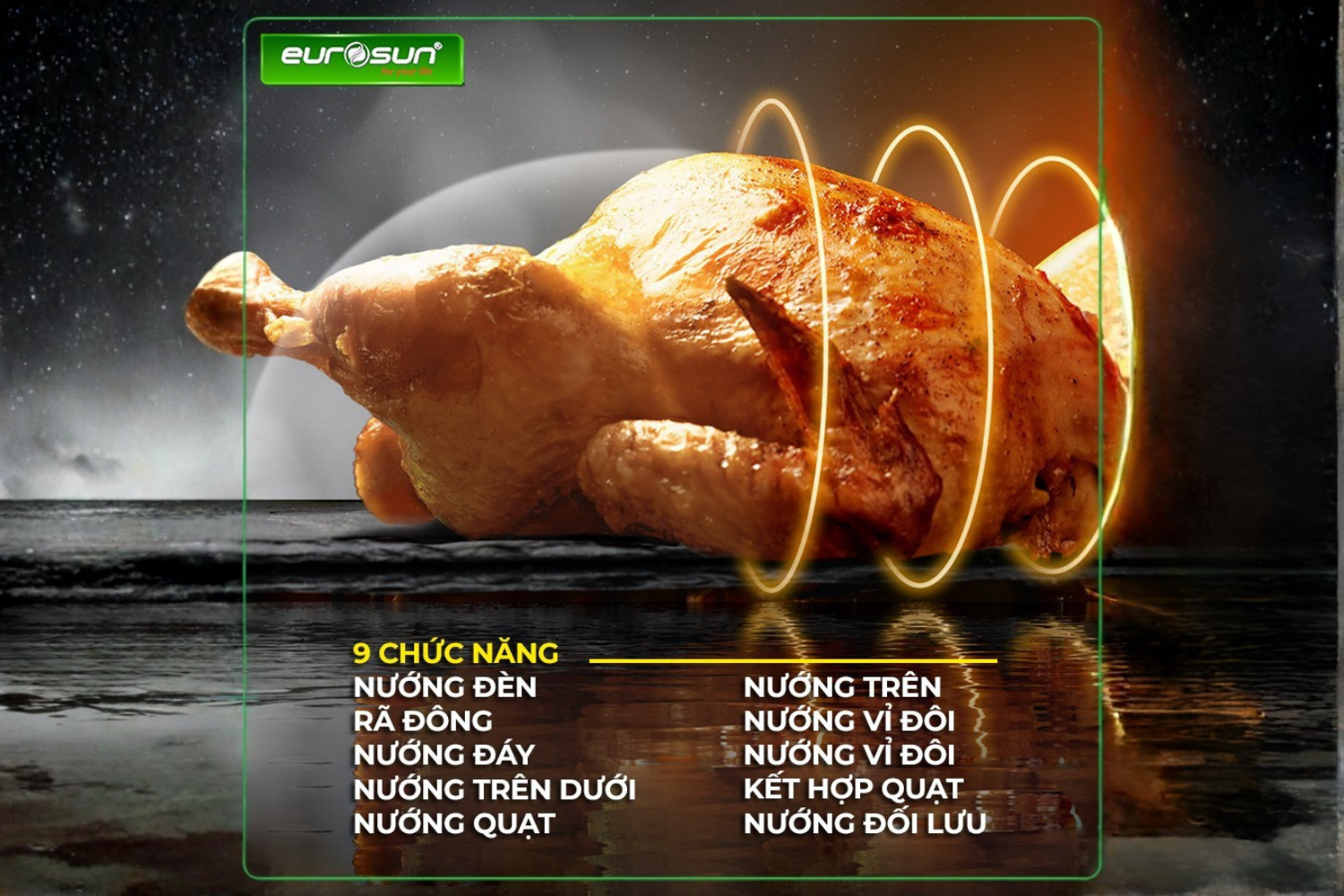Sản phẩm được trang bị 9 chức năng nướng với mức công suất 3.000W