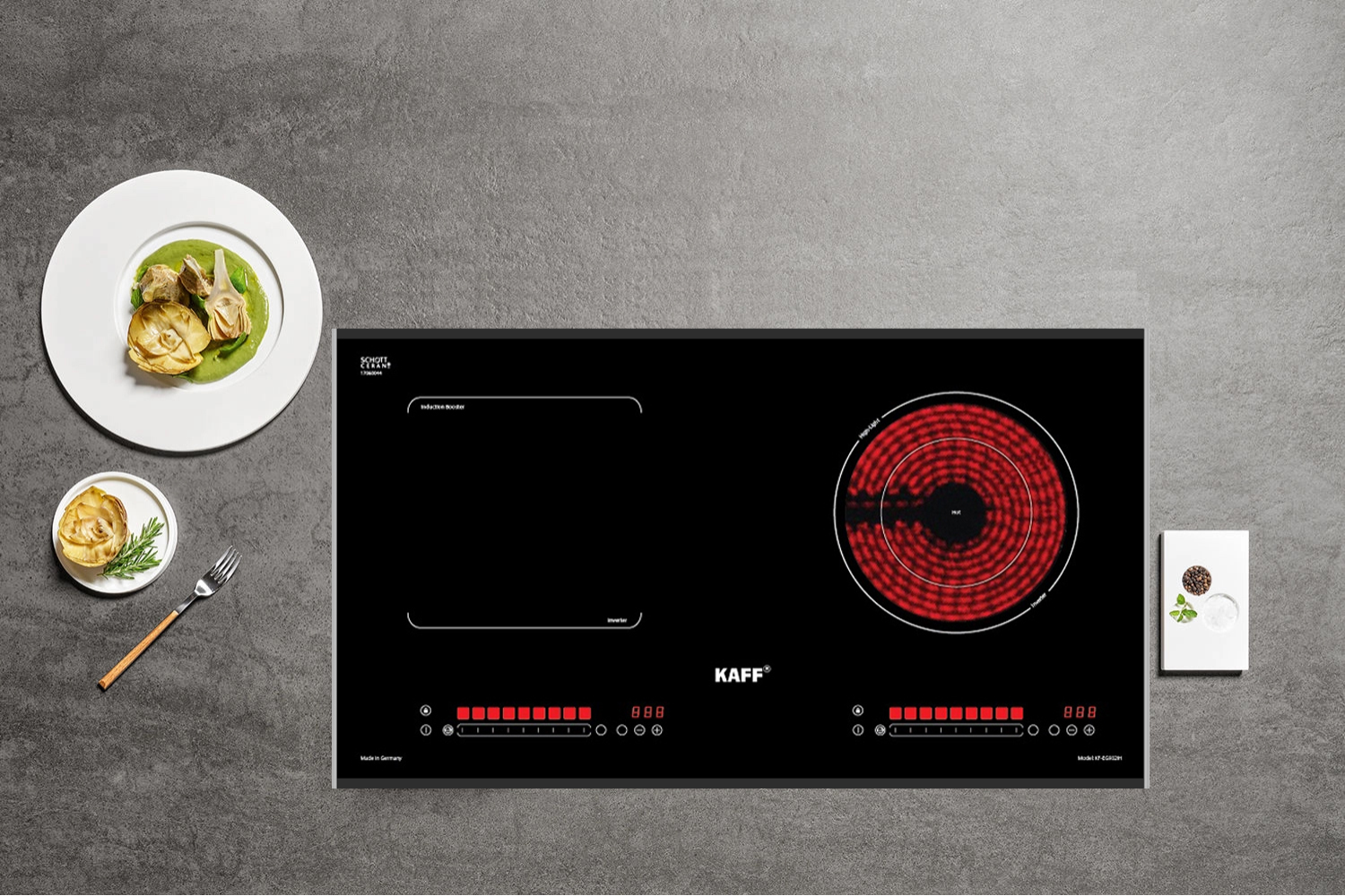 Bếp điện từ KAFF KF-EG902IH được trang bị 2 vùng nấu độc lập