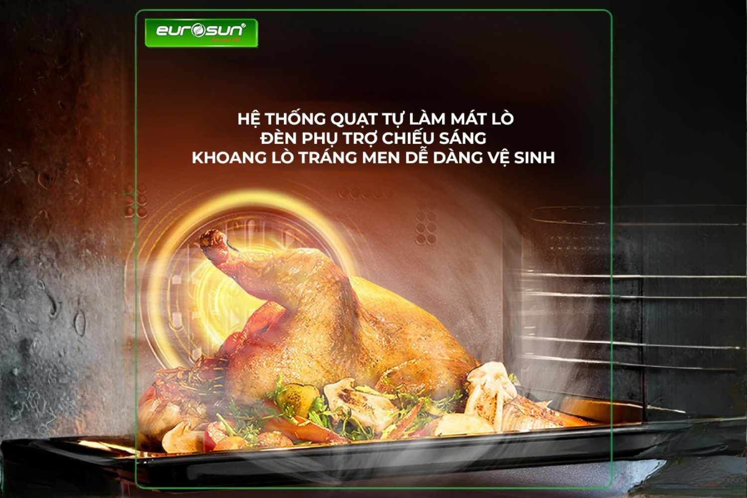 Eurosun EOV65DE hỗ trợ tiện nghi tối đa cho quá trình nấu nướng