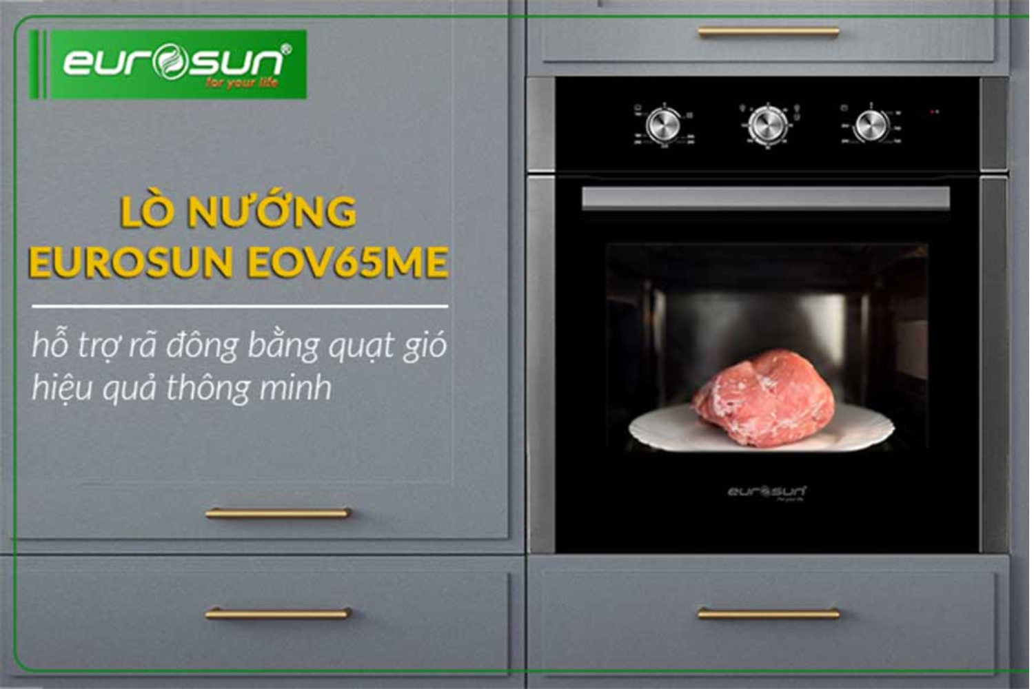 Eurosun EOV65ME&nbsp;sở hữu quạt đối lưu gắn trực tiếp trong khoang lò