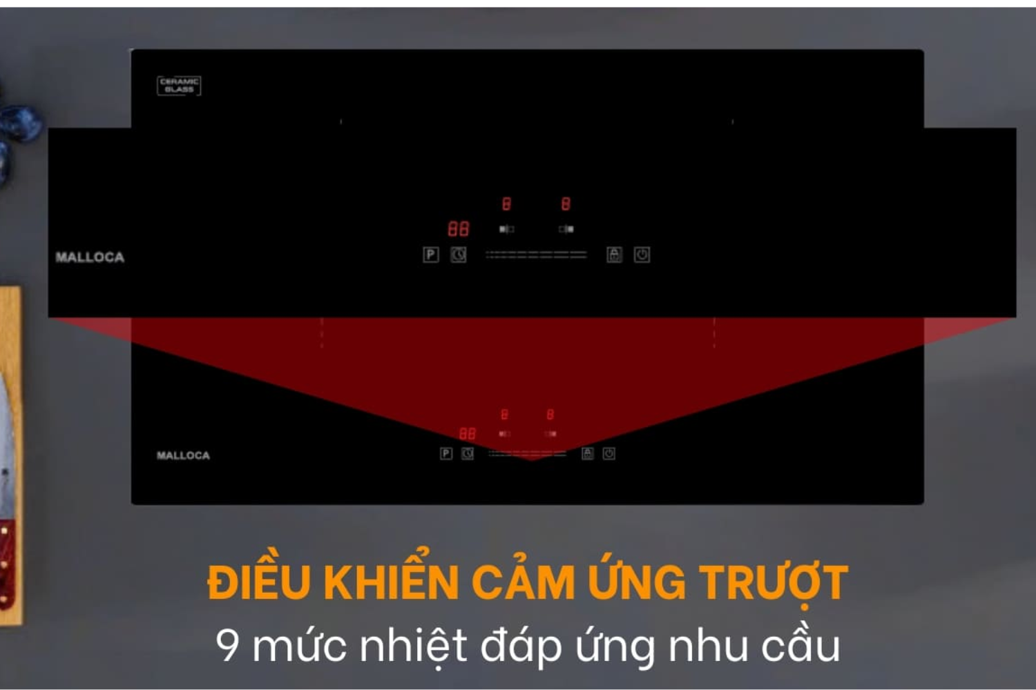 Bếp từ Malloca MIH 732-ECO được thiết kế để lắp đặt âm kính