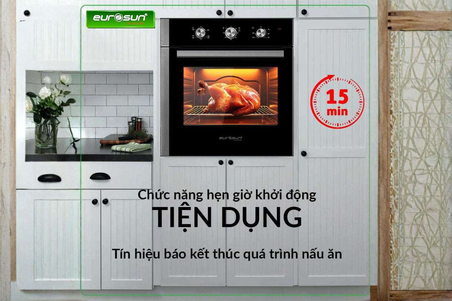 Eurosun EOV65ME&nbsp;sở hữu&nbsp;chức năng hẹn giờ nướng thông minh