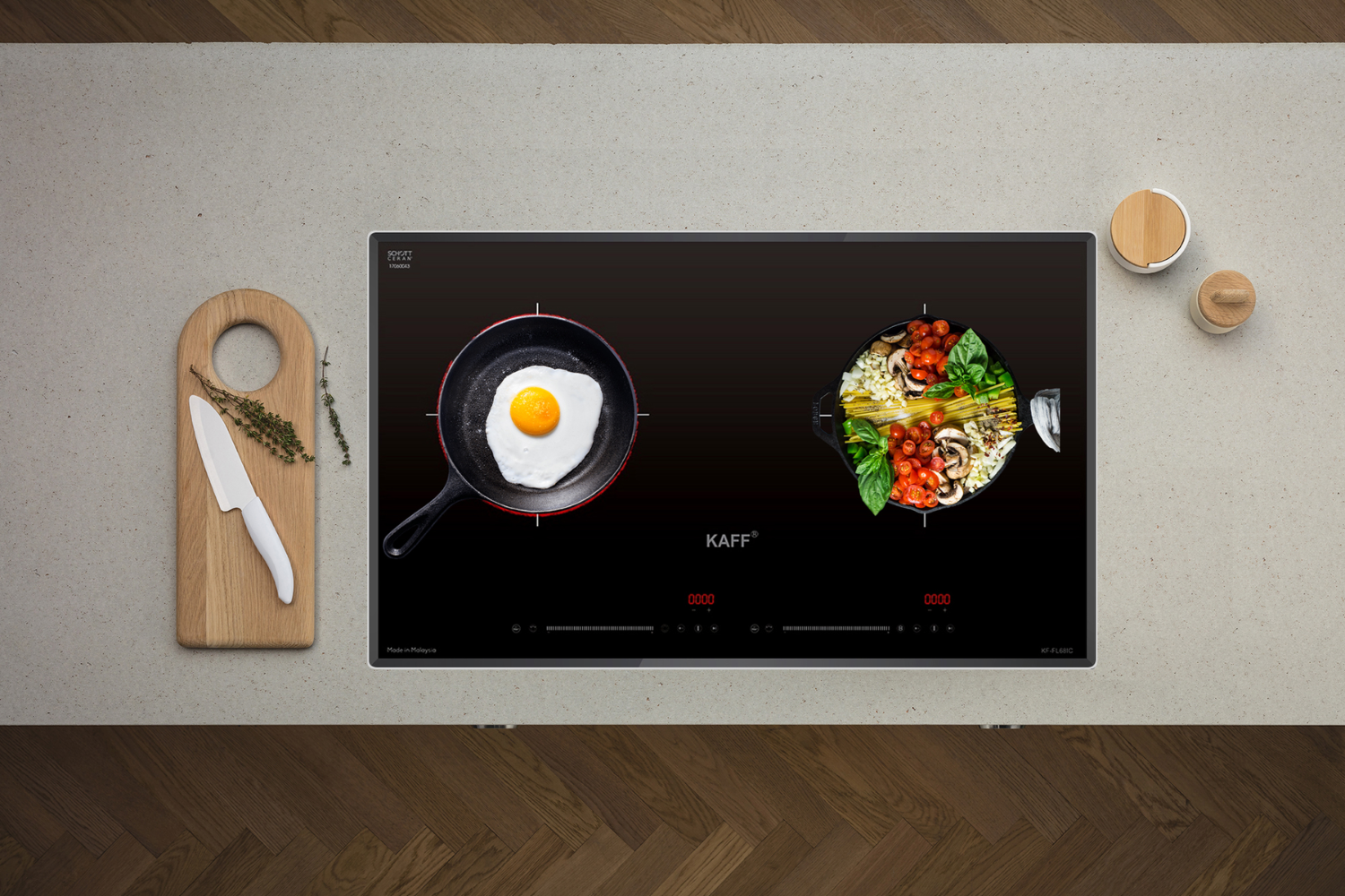 Bếp KAFF KF-FL68IC được thiết kế âm phẳng liền khối