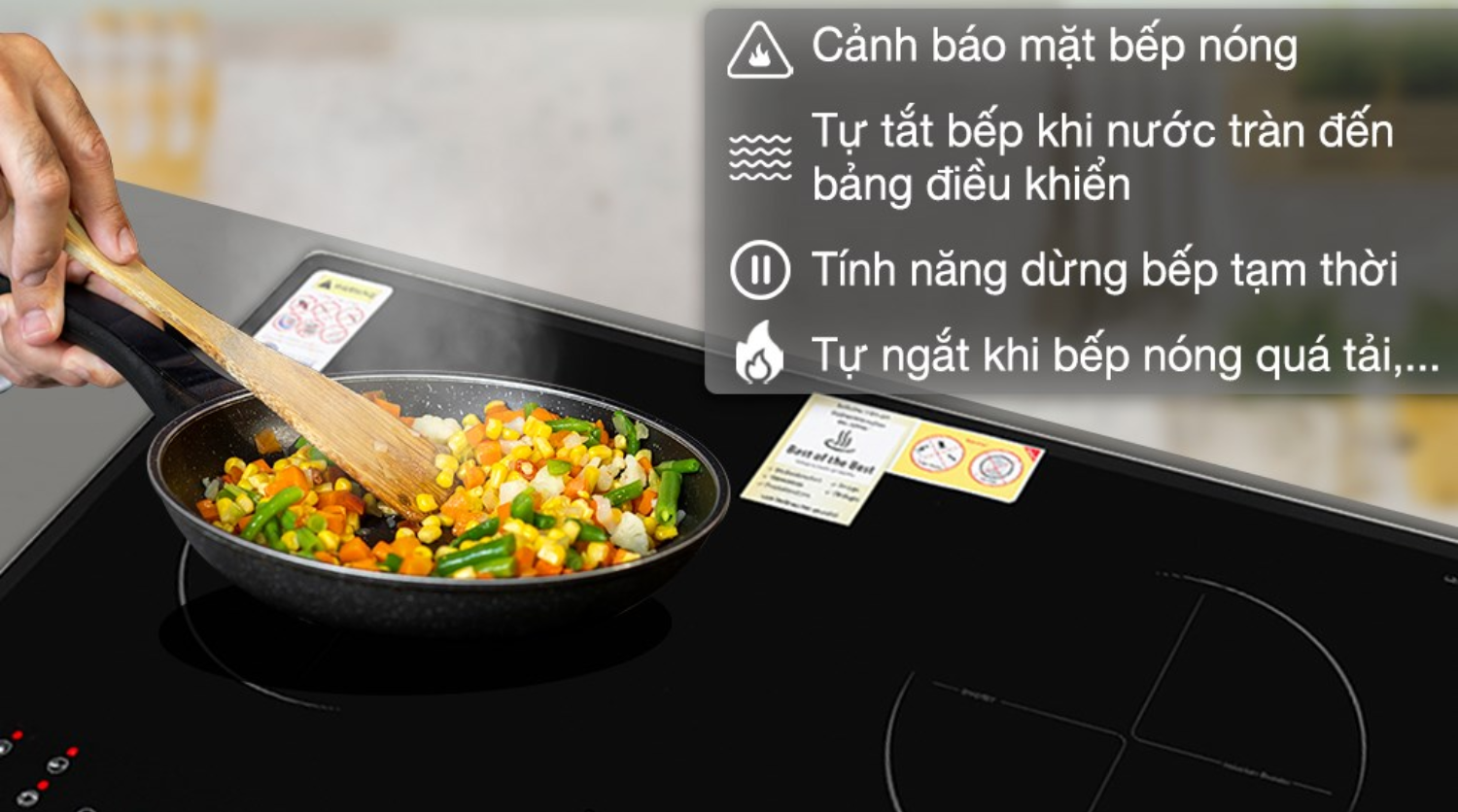 Bếp từ KAFF KF-073II được trang bị hệ thống an toàn đa lớp