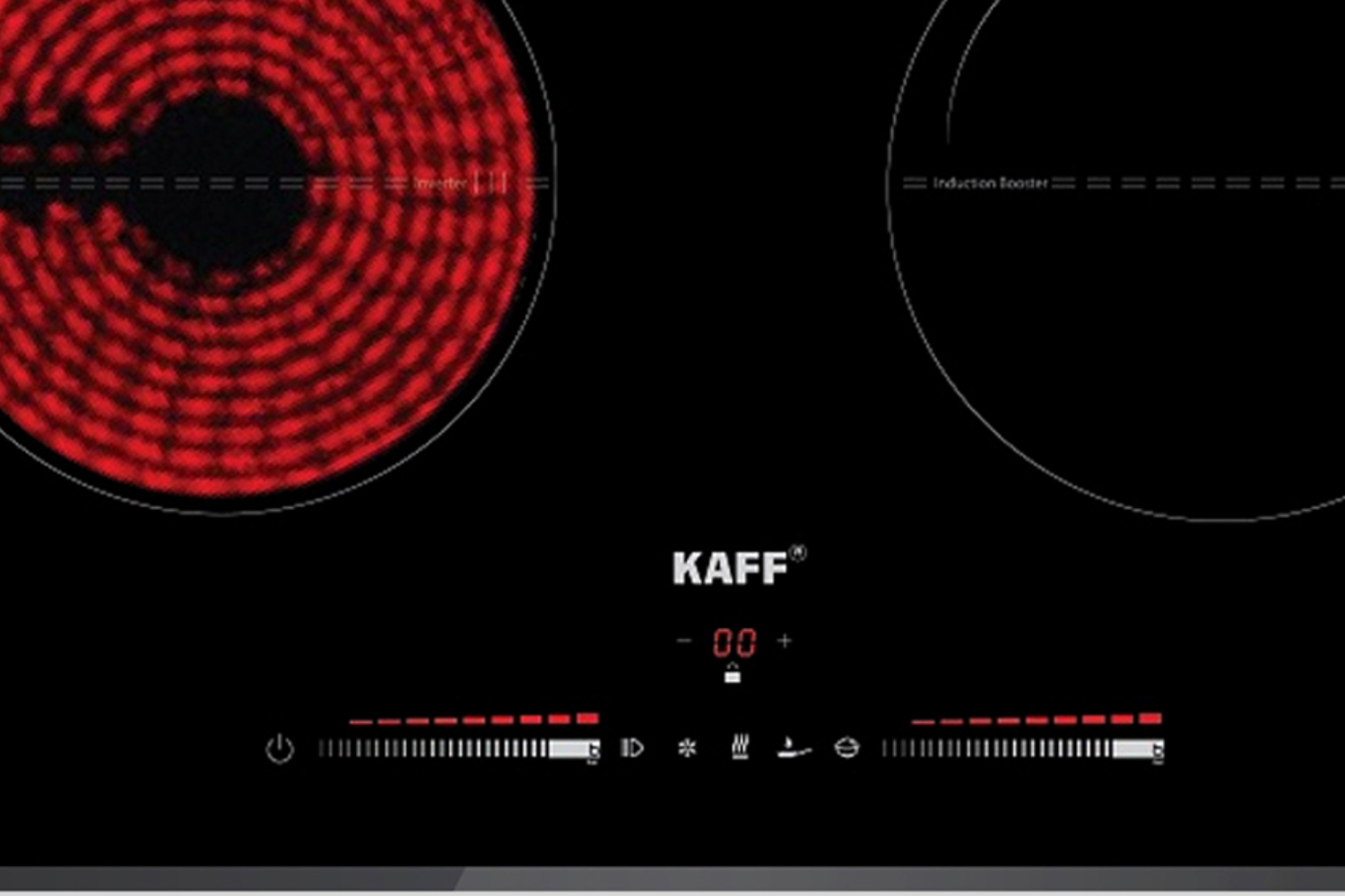 Bếp điện từ KAFF KF-FL808IH New sở hữu 02 bảng điều khiển cảm ứng