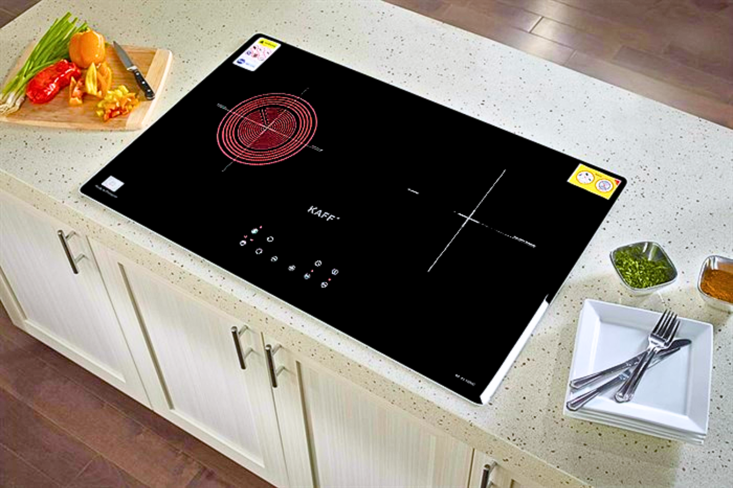 Bếp điện từ KAFF KF-FL105IC được thiết kế lắp âm phẳng