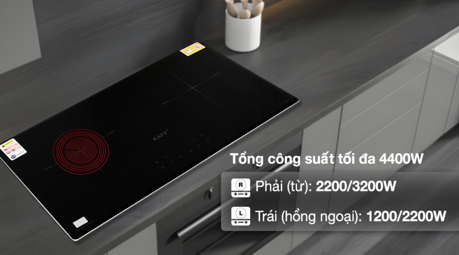 Bếp điện từ KAFF KF-FL105IC tích hợp 2 vùng nấu độc lập