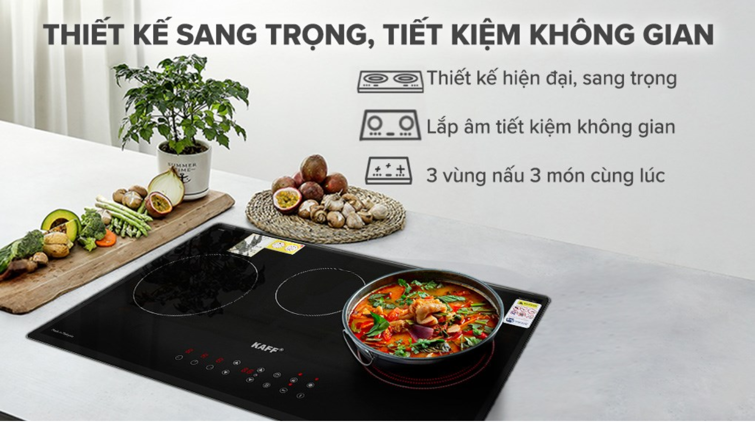 Bếp điện từ KAFF KF-IC3801 là mẫu bếp âm cao cấp