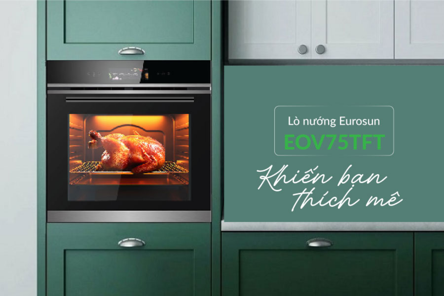 Lò nướng âm tủ Eurosun EOV75TFT đề cao cả tính thẩm mỹ lẫn hiệu năng sử dụng