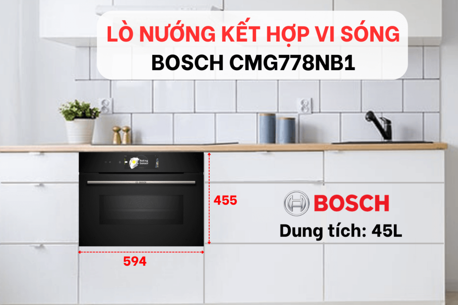 Lò âm tủ 45cm được thiết kế dành cho những không gian bếp hạn chế hoặc căn hộ chung cư