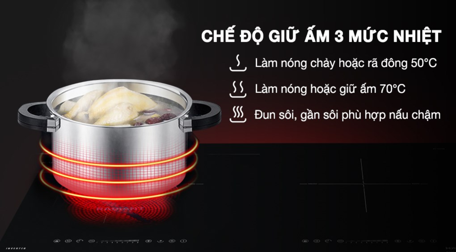 Tính năng giữ ấm hữu ích&nbsp;khi cần phục vụ bữa ăn kéo dài mà không lo thức ăn nguội lạnh