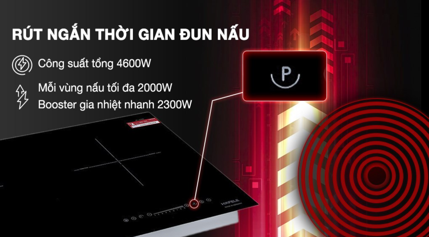 Điểm mạnh lớn nhất của bếp từ đôi chính là hiệu suất nấu ăn cực cao