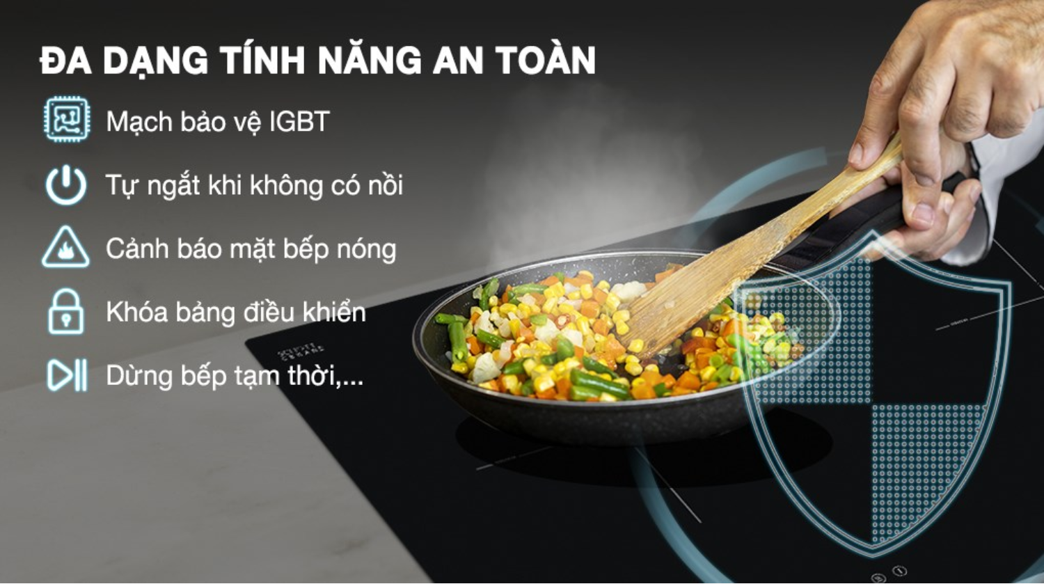 Công nghệ tiên tiến trên bếp từ đôi là yếu tố then chốt giúp nâng tầm trải nghiệm nấu nướng