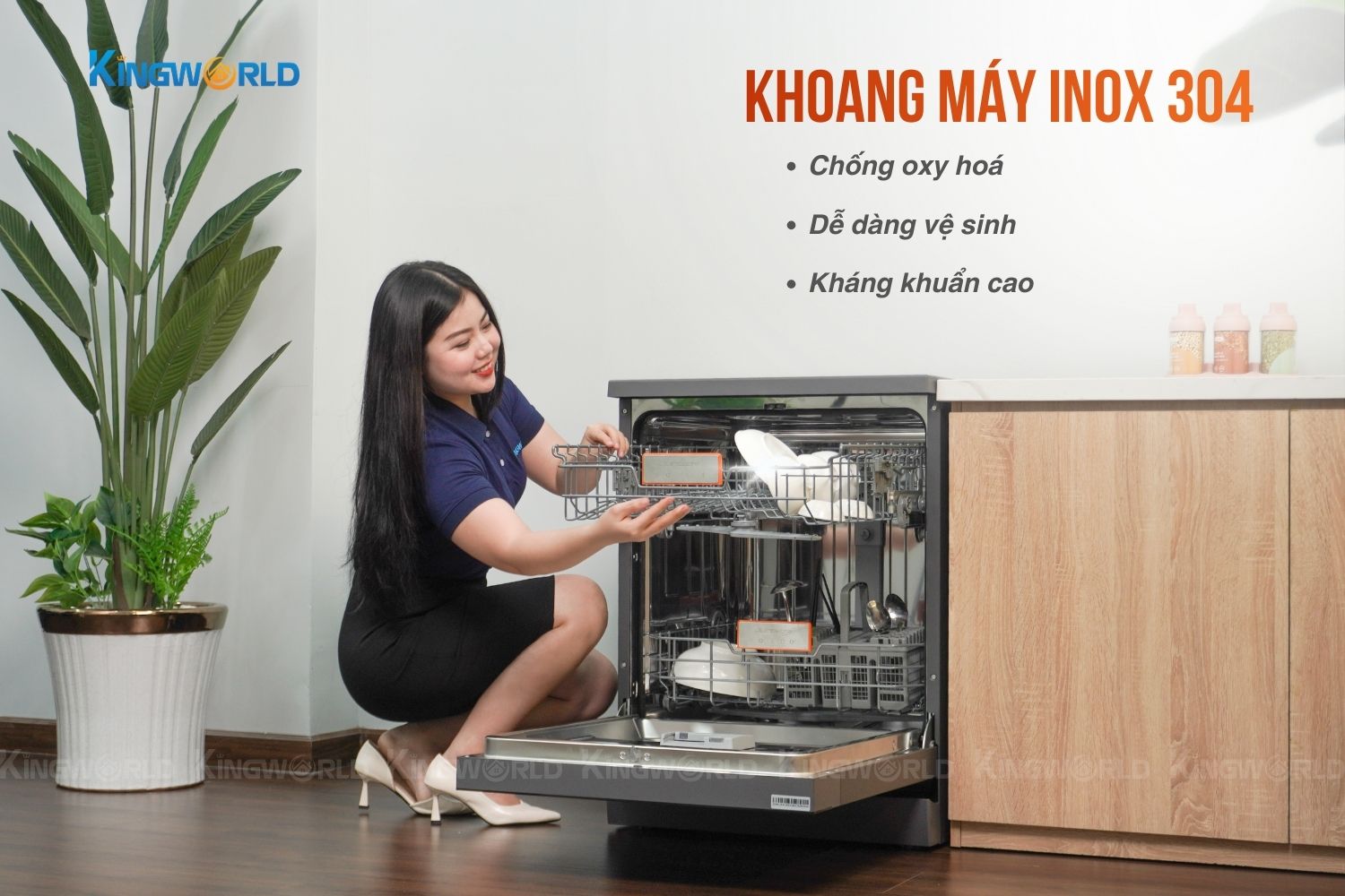 Máy Junger DWJ-143 Khoang máy được làm từ Inox 304 chống oxy hóa, bền bỉ