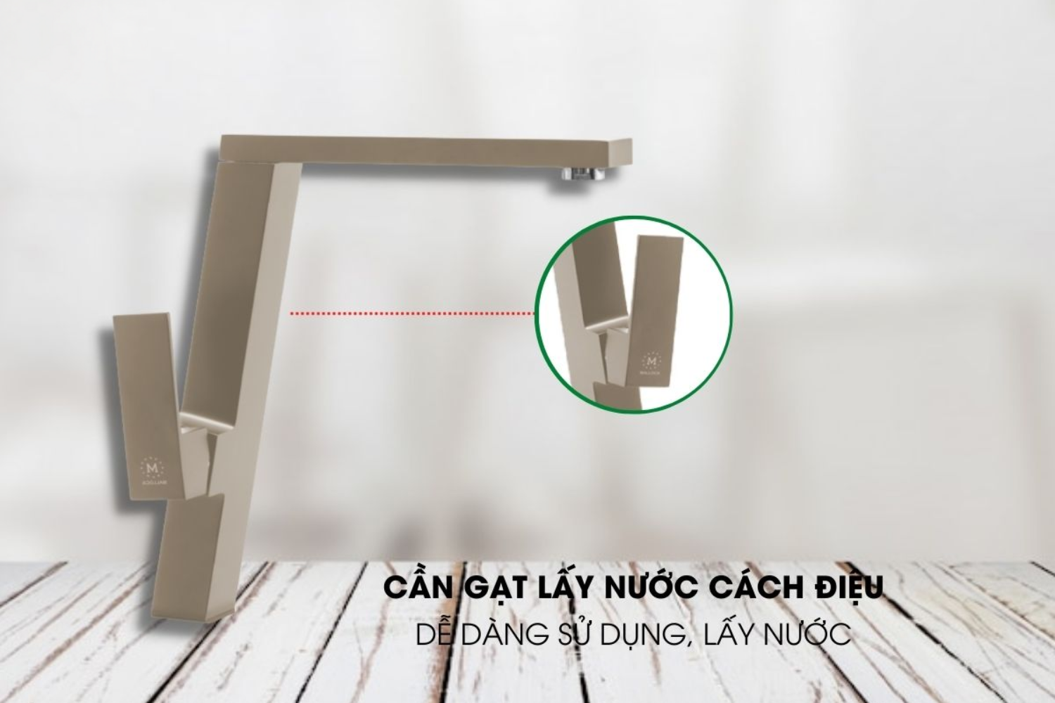 Vòi rửa bát Malloca K131BR thiết kế cần gạt tinh tế dễ dàng điều khiển thao tác