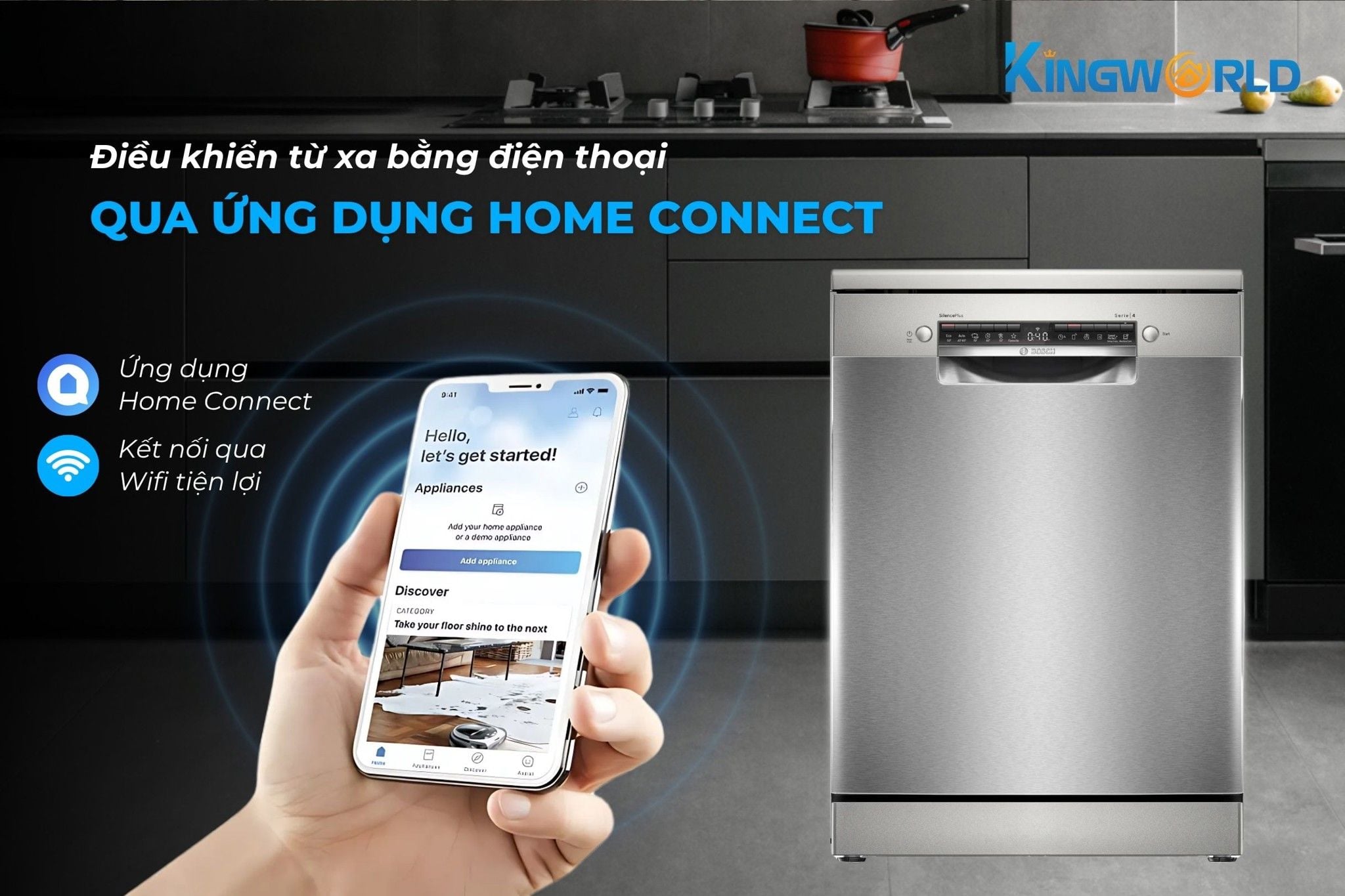 Điều khiển từ xa qua ứng dụng Home Connect hiệu quả