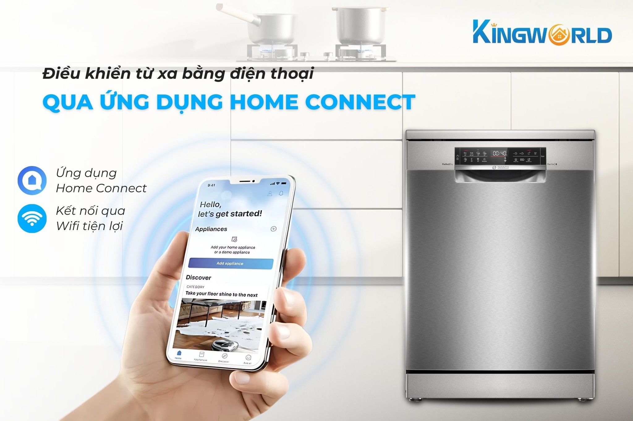 Điều khiển từ xa qua ứng dụng Home Connect hiệu quả