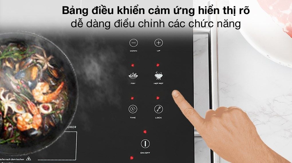 Bếp hồng ngoại Junger tích hợp bảng điều khiển cảm ứng dễ sử dụng