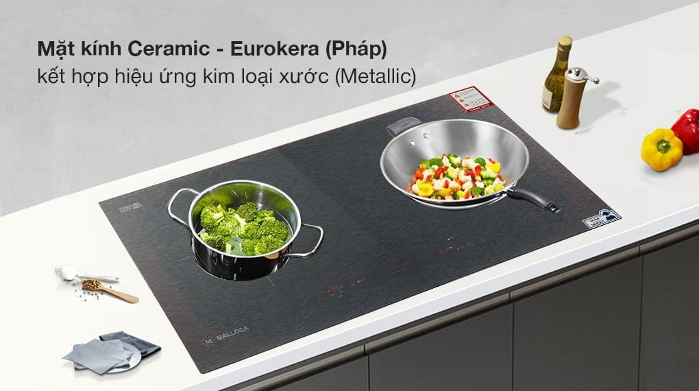 Bếp đôi Malloca MH-02IS sở hữu tổng công suất 3600W