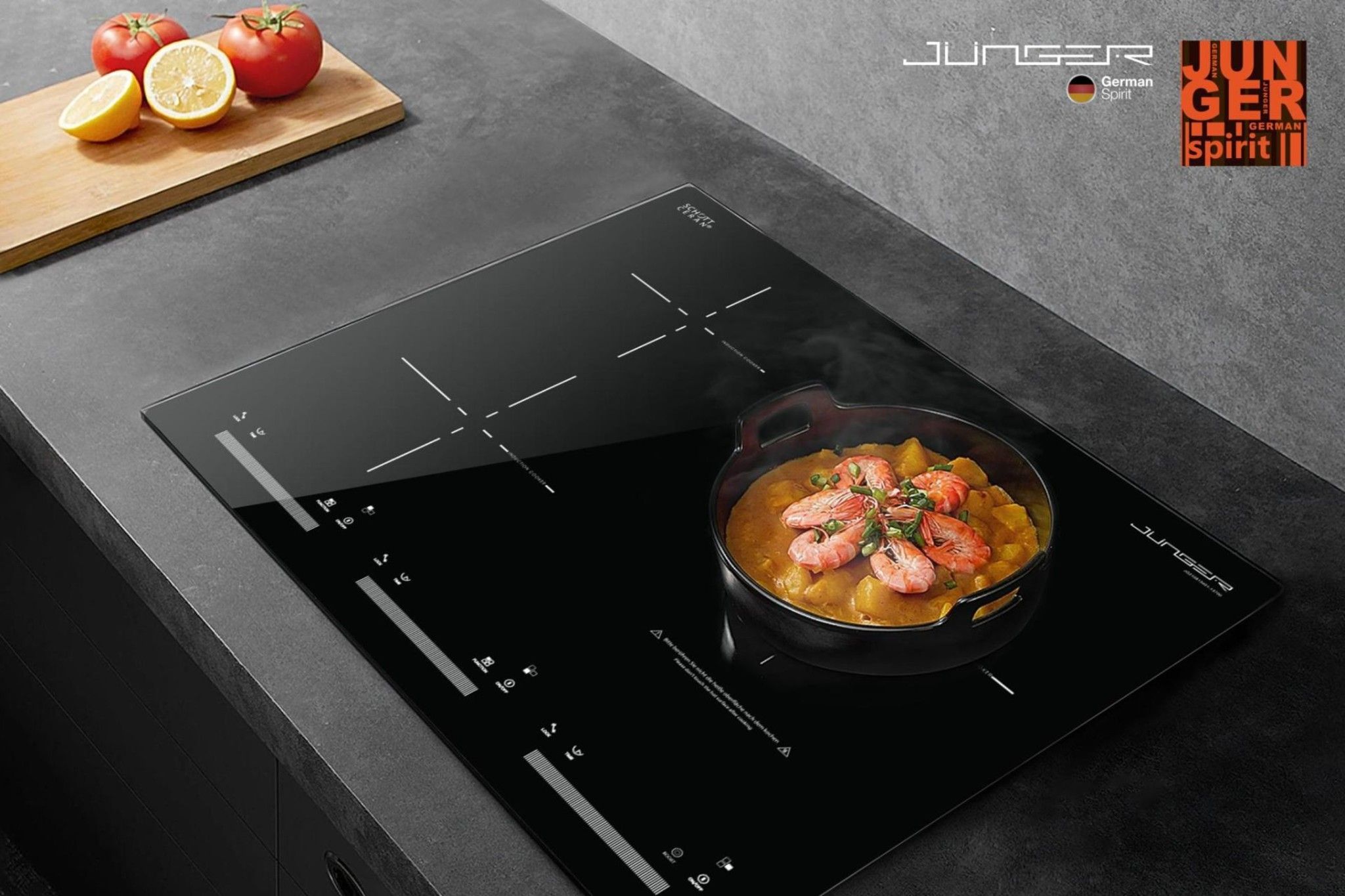 Bếp điện từ Junger hoạt động trên nguyên lý chuyển hóa điện năng thành nhiệt năng